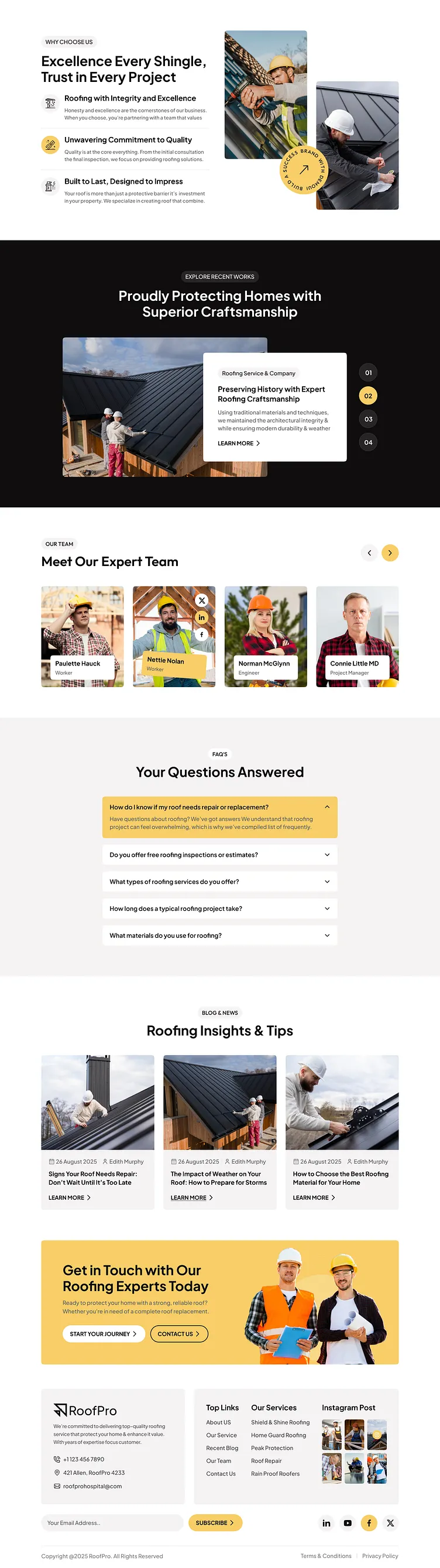 Created detailed service breakdown