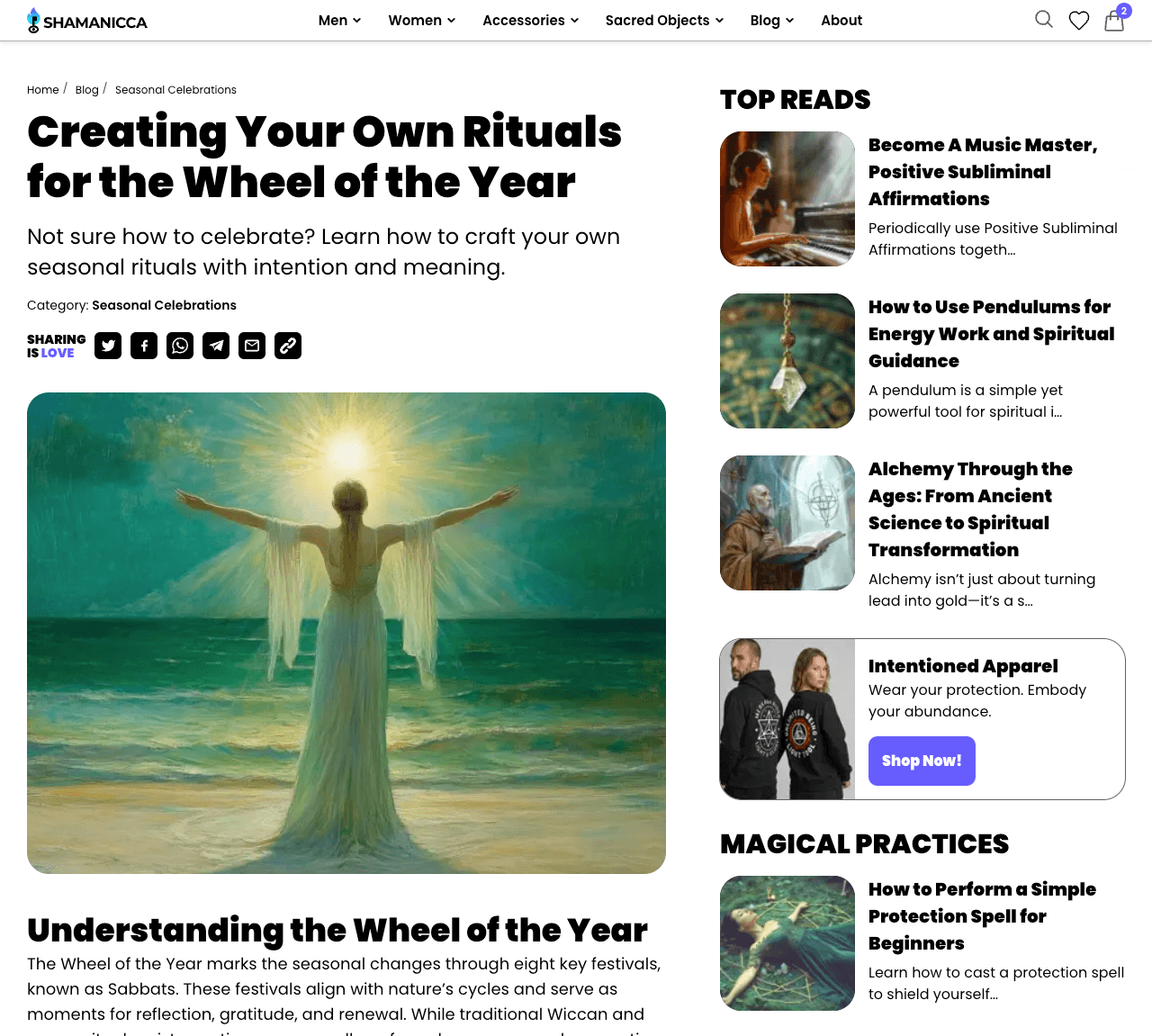 Content built to attract organic traffic and route readers into the shop.